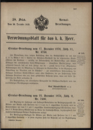 Verordnungsblatt für das Kaiserlich-Königliche Heer 18761230 Seite: 1