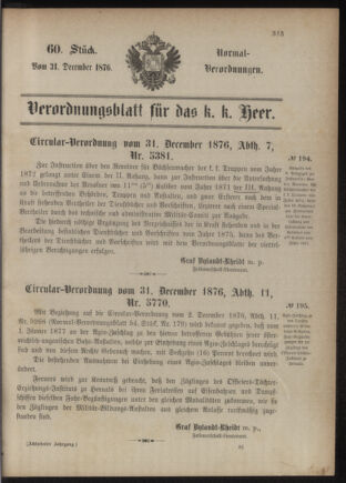 Verordnungsblatt für das Kaiserlich-Königliche Heer 18761231 Seite: 1