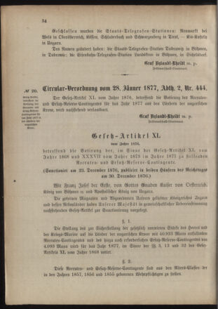 Verordnungsblatt für das Kaiserlich-Königliche Heer 18770206 Seite: 64