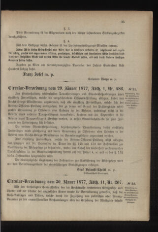 Verordnungsblatt für das Kaiserlich-Königliche Heer 18770206 Seite: 65