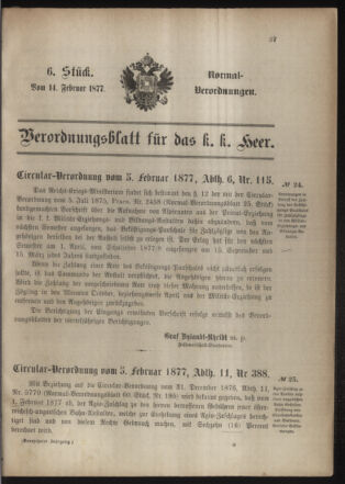 Verordnungsblatt für das Kaiserlich-Königliche Heer