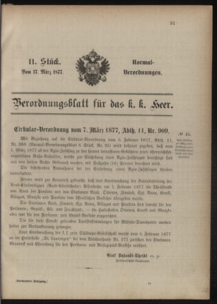 Verordnungsblatt für das Kaiserlich-Königliche Heer 18770317 Seite: 1