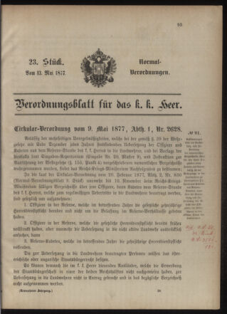 Verordnungsblatt für das Kaiserlich-Königliche Heer 18770513 Seite: 1