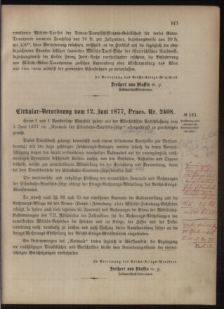 Verordnungsblatt für das Kaiserlich-Königliche Heer 18770620 Seite: 7