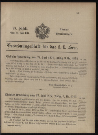 Verordnungsblatt für das Kaiserlich-Königliche Heer 18770628 Seite: 1