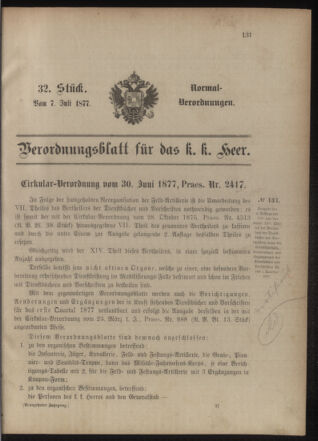 Verordnungsblatt für das Kaiserlich-Königliche Heer 18770707 Seite: 5