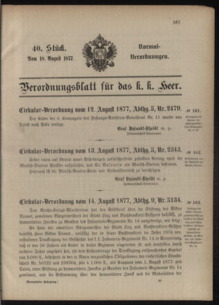 Verordnungsblatt für das Kaiserlich-Königliche Heer 18770818 Seite: 1