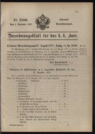 Verordnungsblatt für das Kaiserlich-Königliche Heer 18770902 Seite: 1