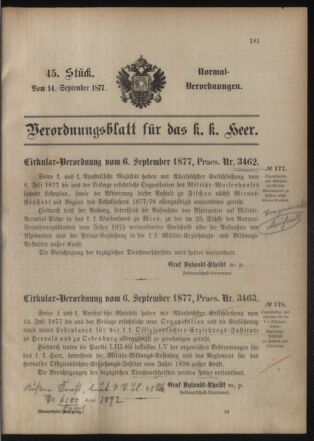 Verordnungsblatt für das Kaiserlich-Königliche Heer 18770914 Seite: 1