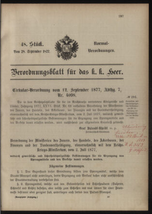 Verordnungsblatt für das Kaiserlich-Königliche Heer 18770928 Seite: 1