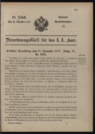 Verordnungsblatt für das Kaiserlich-Königliche Heer 18771127 Seite: 15