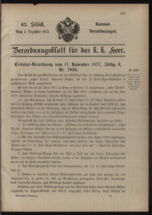 Verordnungsblatt für das Kaiserlich-Königliche Heer 18771204 Seite: 1