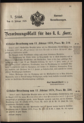 Verordnungsblatt für das Kaiserlich-Königliche Heer 18780215 Seite: 5