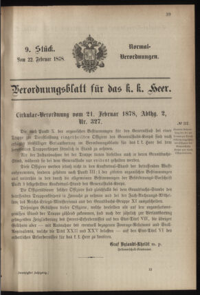 Verordnungsblatt für das Kaiserlich-Königliche Heer 18780222 Seite: 7