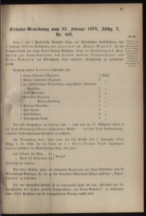 Verordnungsblatt für das Kaiserlich-Königliche Heer 18780304 Seite: 5