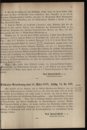 Verordnungsblatt für das Kaiserlich-Königliche Heer 18780319 Seite: 7