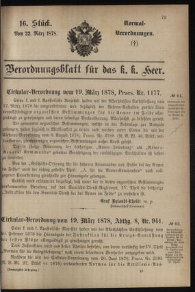 Verordnungsblatt für das Kaiserlich-Königliche Heer 18780322 Seite: 1