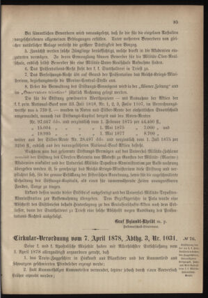 Verordnungsblatt für das Kaiserlich-Königliche Heer 18780409 Seite: 3