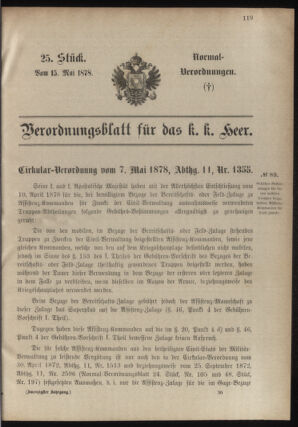 Verordnungsblatt für das Kaiserlich-Königliche Heer 18780515 Seite: 1