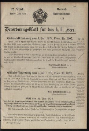 Verordnungsblatt für das Kaiserlich-Königliche Heer 18780706 Seite: 1