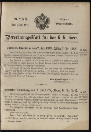 Verordnungsblatt für das Kaiserlich-Königliche Heer 18780706 Seite: 45