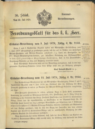 Verordnungsblatt für das Kaiserlich-Königliche Heer 18780723 Seite: 1