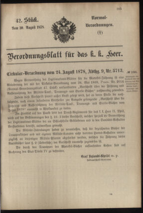 Verordnungsblatt für das Kaiserlich-Königliche Heer 18780830 Seite: 1