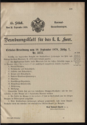 Verordnungsblatt für das Kaiserlich-Königliche Heer 18780921 Seite: 1