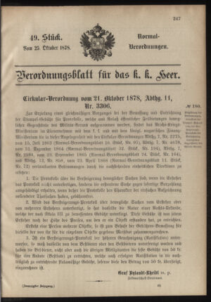 Verordnungsblatt für das Kaiserlich-Königliche Heer 18781025 Seite: 1