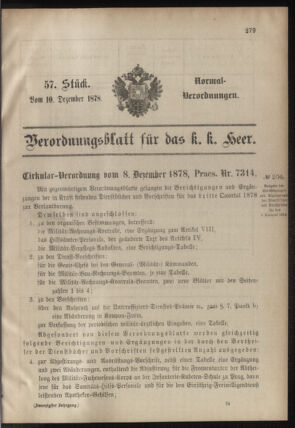 Verordnungsblatt für das Kaiserlich-Königliche Heer 18781210 Seite: 1