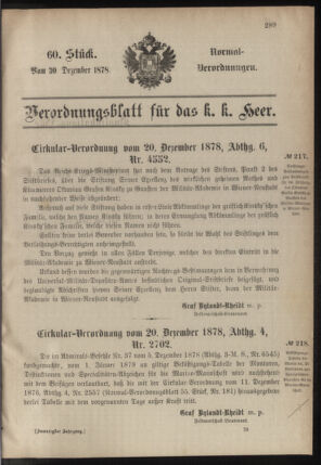 Verordnungsblatt für das Kaiserlich-Königliche Heer 18781230 Seite: 1