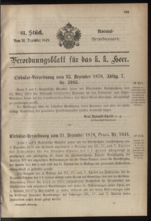 Verordnungsblatt für das Kaiserlich-Königliche Heer 18781231 Seite: 1