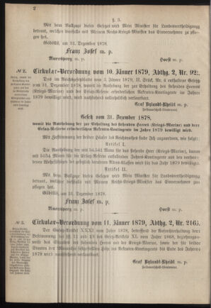 Verordnungsblatt für das Kaiserlich-Königliche Heer 18790115 Seite: 2