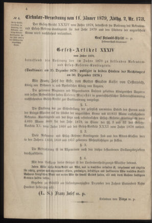 Verordnungsblatt für das Kaiserlich-Königliche Heer 18790115 Seite: 4