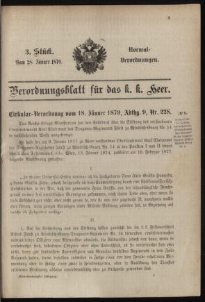 Verordnungsblatt für das Kaiserlich-Königliche Heer 18790128 Seite: 1