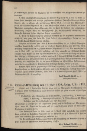 Verordnungsblatt für das Kaiserlich-Königliche Heer 18790320 Seite: 2