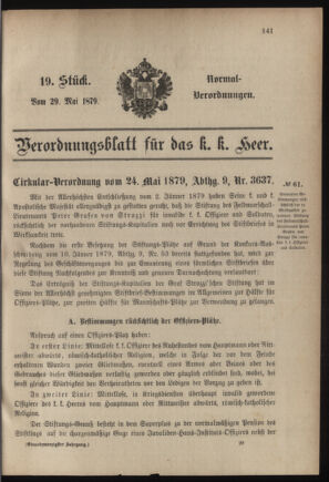 Verordnungsblatt für das Kaiserlich-Königliche Heer 18790529 Seite: 5