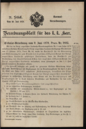 Verordnungsblatt für das Kaiserlich-Königliche Heer 18790610 Seite: 1