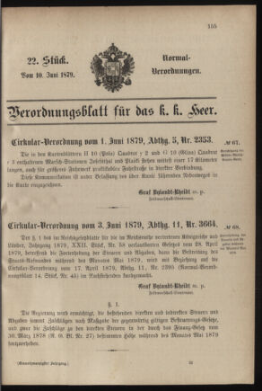 Verordnungsblatt für das Kaiserlich-Königliche Heer 18790610 Seite: 3