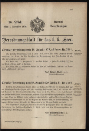 Verordnungsblatt für das Kaiserlich-Königliche Heer 18790904 Seite: 9