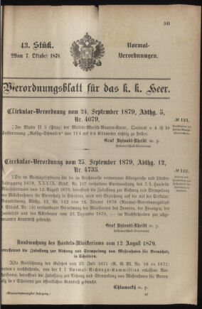 Verordnungsblatt für das Kaiserlich-Königliche Heer 18791007 Seite: 3