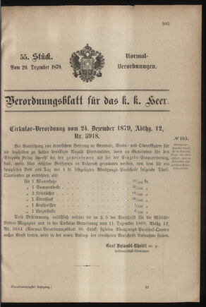 Verordnungsblatt für das Kaiserlich-Königliche Heer 18791229 Seite: 7