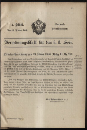 Verordnungsblatt für das Kaiserlich-Königliche Heer 18800211 Seite: 1