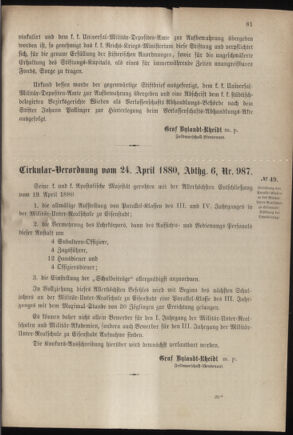 Verordnungsblatt für das Kaiserlich-Königliche Heer 18800427 Seite: 3