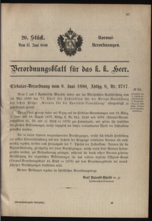 Verordnungsblatt für das Kaiserlich-Königliche Heer 18800617 Seite: 1