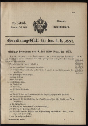 Verordnungsblatt für das Kaiserlich-Königliche Heer 18800710 Seite: 9