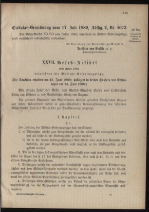 Verordnungsblatt für das Kaiserlich-Königliche Heer 18800728 Seite: 9