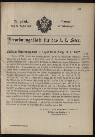 Verordnungsblatt für das Kaiserlich-Königliche Heer 18800821 Seite: 1