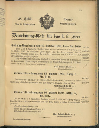 Verordnungsblatt für das Kaiserlich-Königliche Heer 18801019 Seite: 1