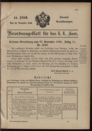 Verordnungsblatt für das Kaiserlich-Königliche Heer 18801130 Seite: 1